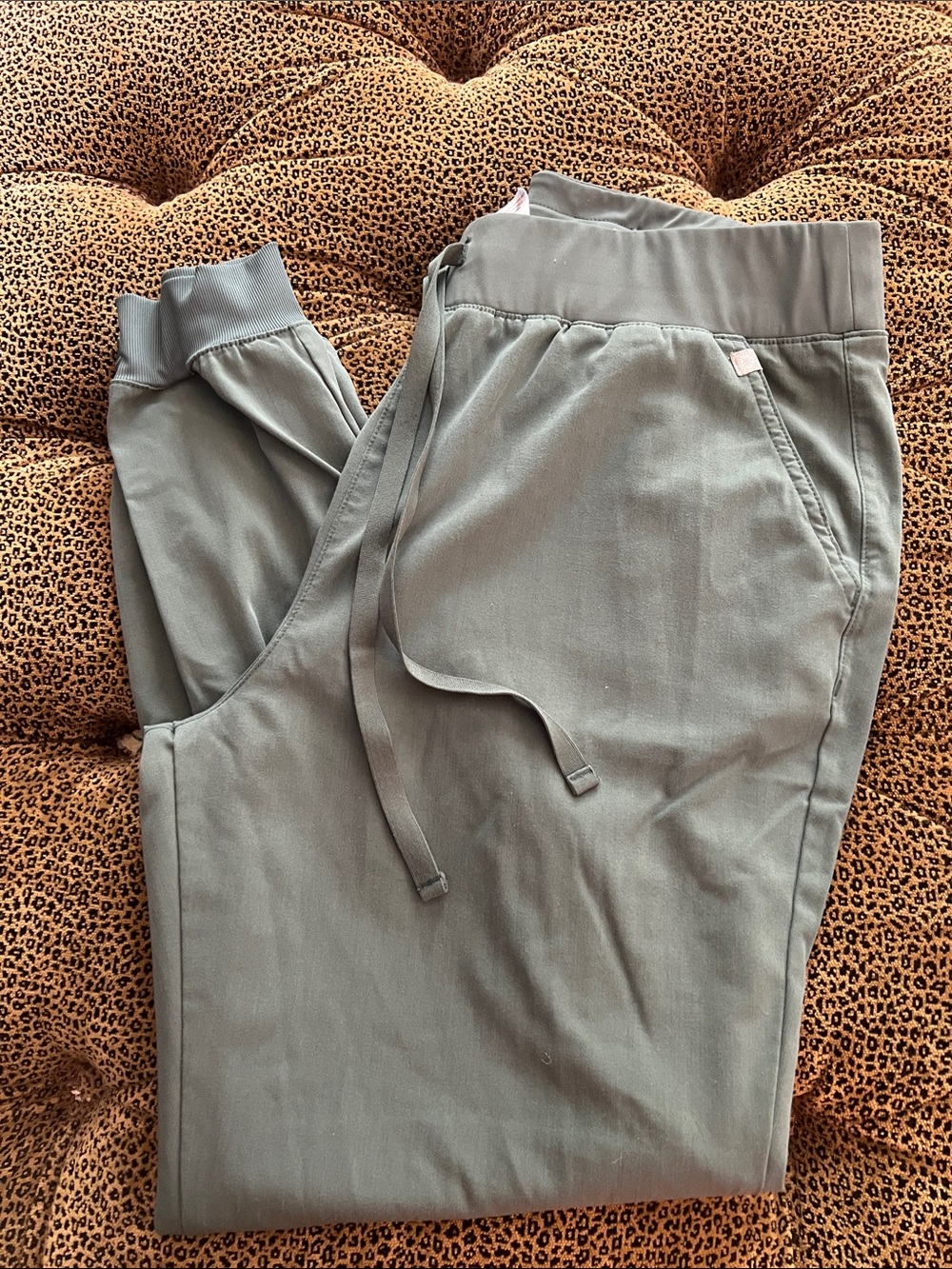 Hypothesis Scrub Women's Olive Drawstring Jogger Pants - Relaxed Fit size large